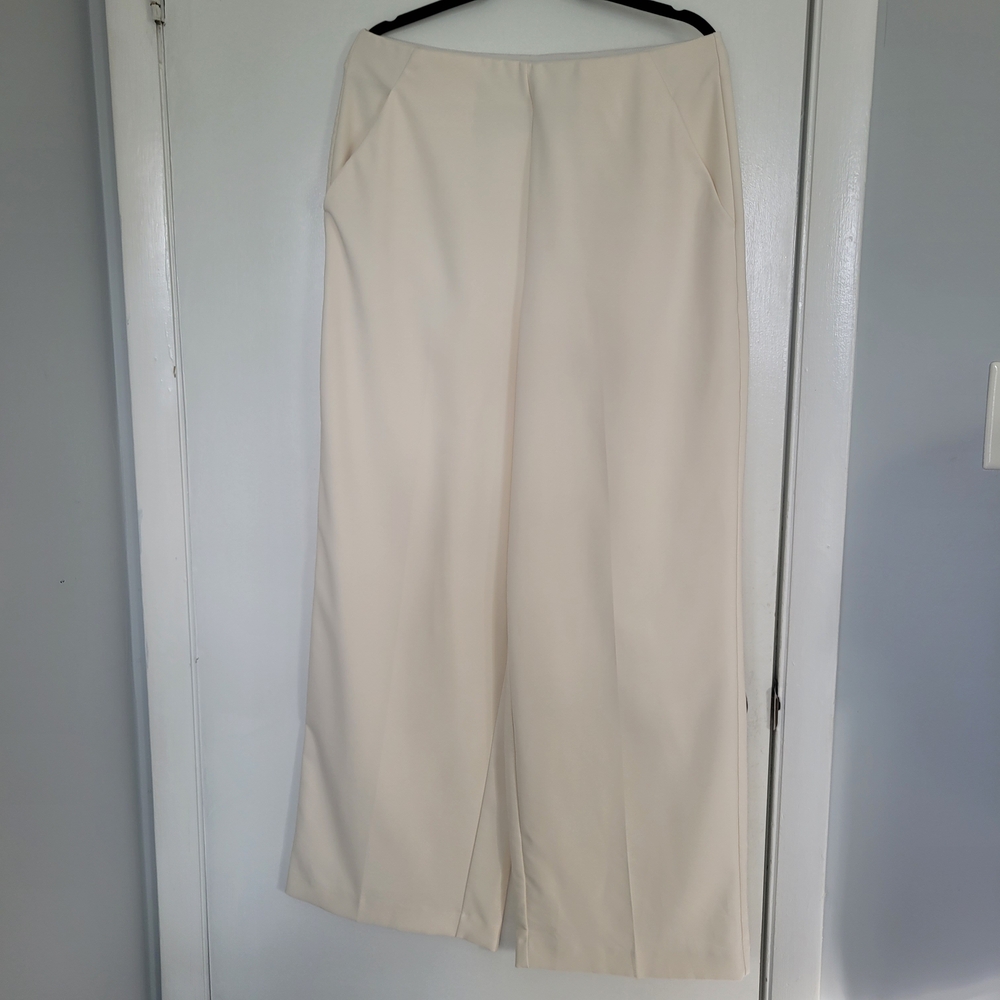 Elegant Cream Wide-Leg Pants